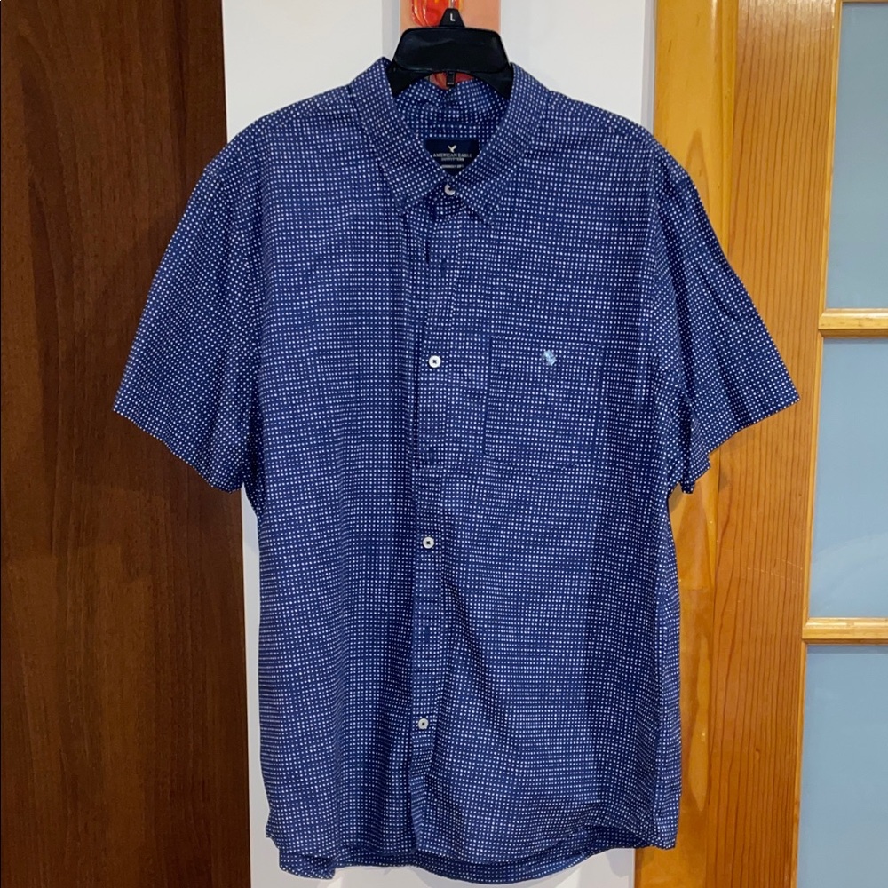 Men's Blue Dotted Shirt